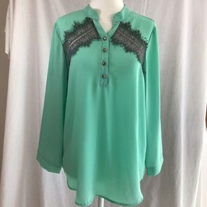 ROD's Western Wear Green sheer top, Size large